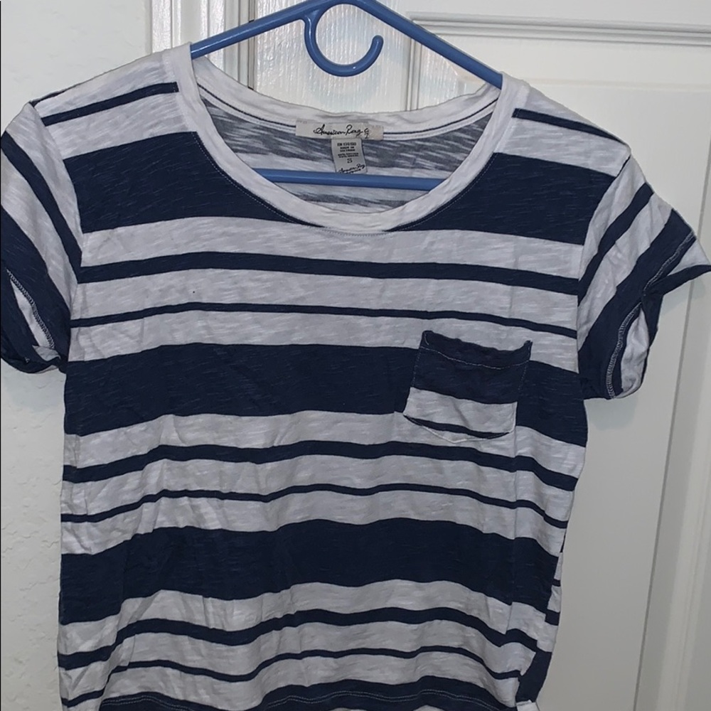 Blue and white stripped shirt